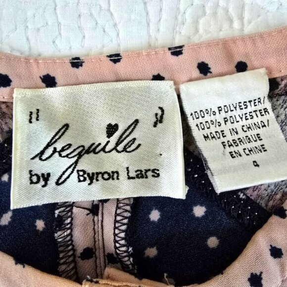 Beguile by Byron Lars Women's Knee Length Dress Size 4 Navy Blue Pink Laser Cut - Picture 11 of 17